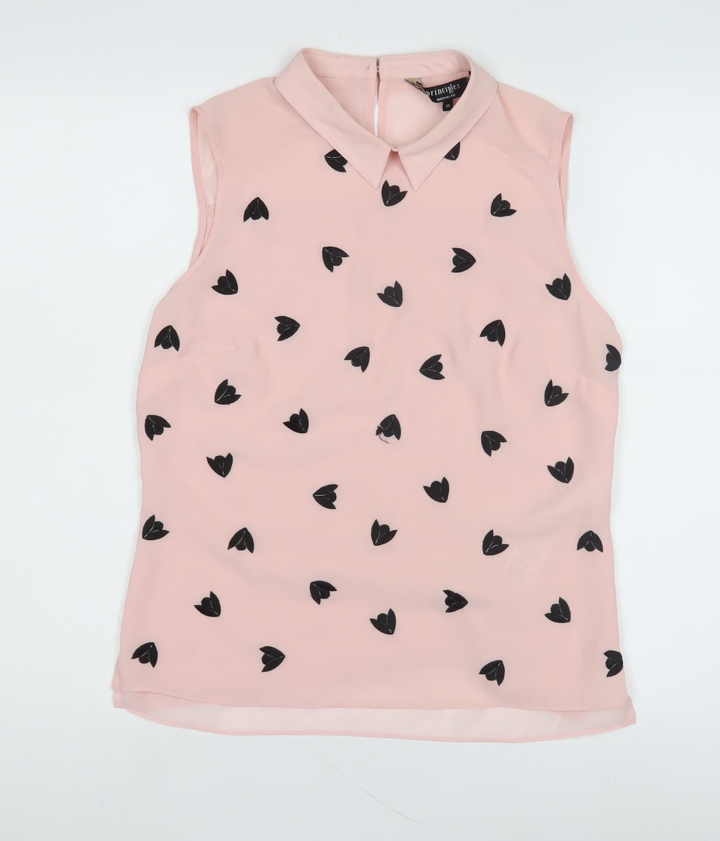 Principles Pink Collared Sleeveless Blouse - Size 10