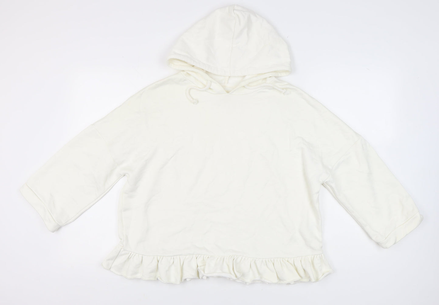 Next Women's Ivory Ruffle Hoodie, Size 10, Casual