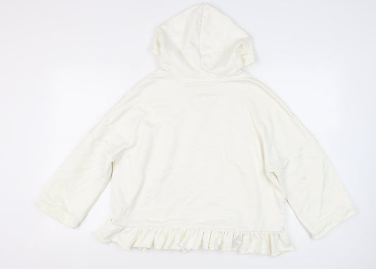Next Women's Ivory Ruffle Hoodie, Size 10, Casual