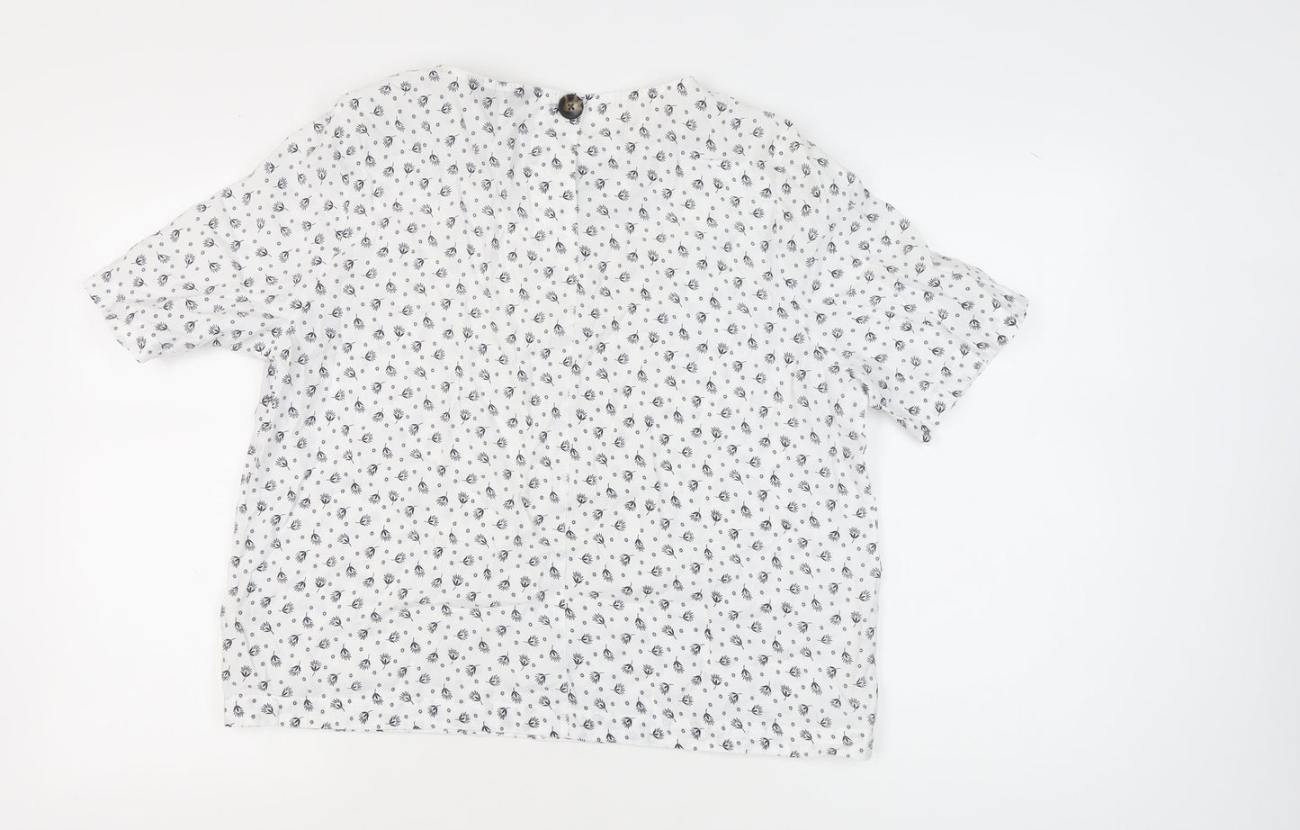 Marks and Spencer Women's White Floral Blouse Size 16