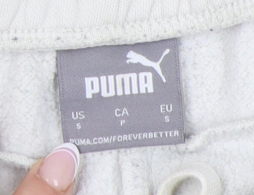 Puma Men's White Jogger Trousers S, Cotton Blend, Activewear