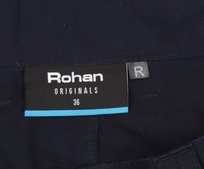 Rohan Men's Blue Cargo Trousers Size 36 with Pockets