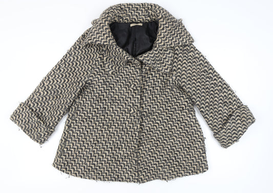 Darling Women's Multicoloured Tweed Coat, Size M, Button Accents