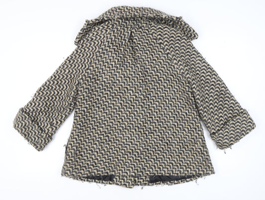 Darling Women's Multicoloured Tweed Coat, Size M, Button Accents