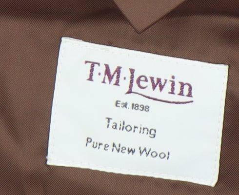T.M Lewin Men's Brown Striped Wool Blazer 44R