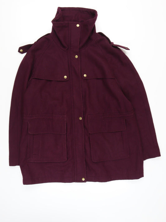 Laura Ashley Women's Purple Wool Blend Coat Size 18