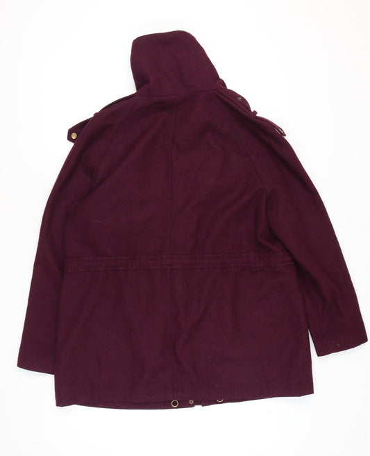 Laura Ashley Women's Purple Wool Blend Coat Size 18