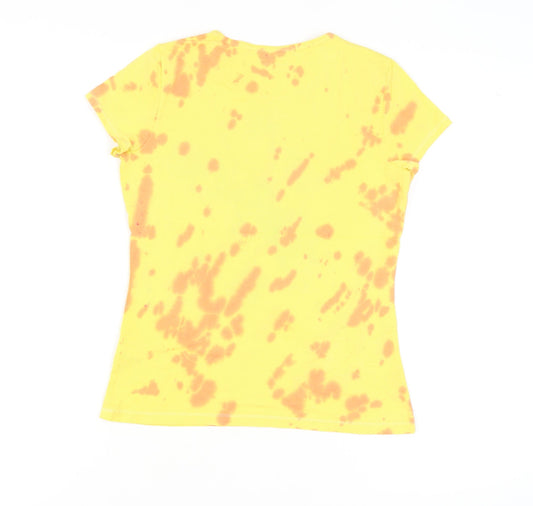 Lands' End Women's Yellow Crew Neck T-Shirt, XS Jersey Slim