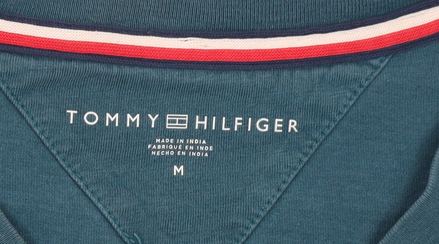 Tommy Hilfiger Men's Blue Cotton V-Neck T-Shirt, M