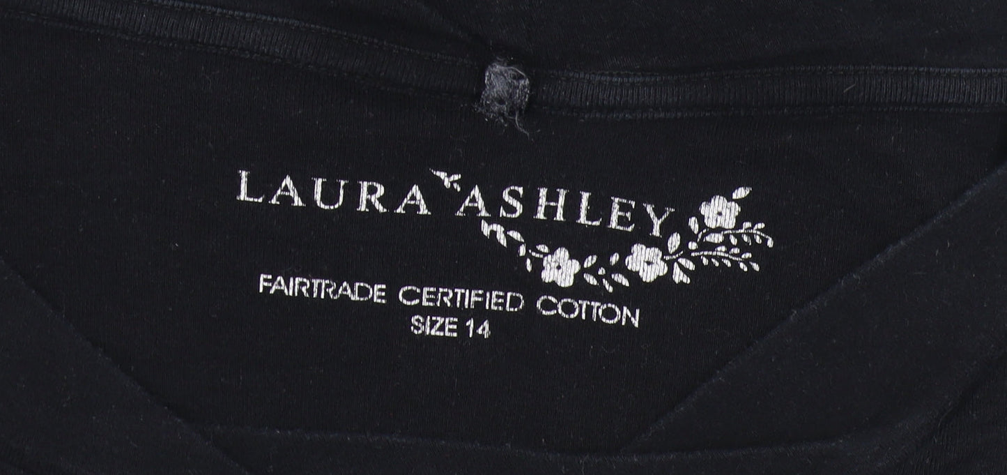 Laura Ashley Women's Black 3/4 Sleeve Top Size 14