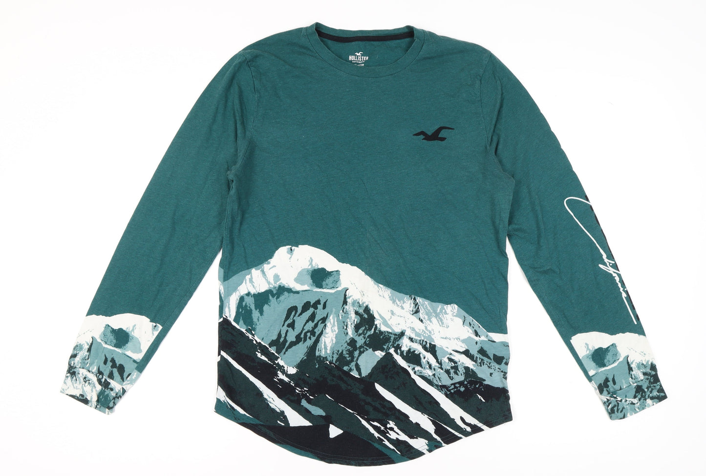 Hollister Unisex Green Graphic T-Shirt M