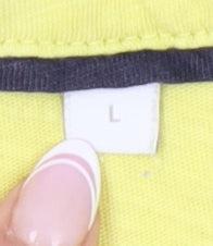 Boden Women's Yellow Collared Long Sleeve T-Shirt L
