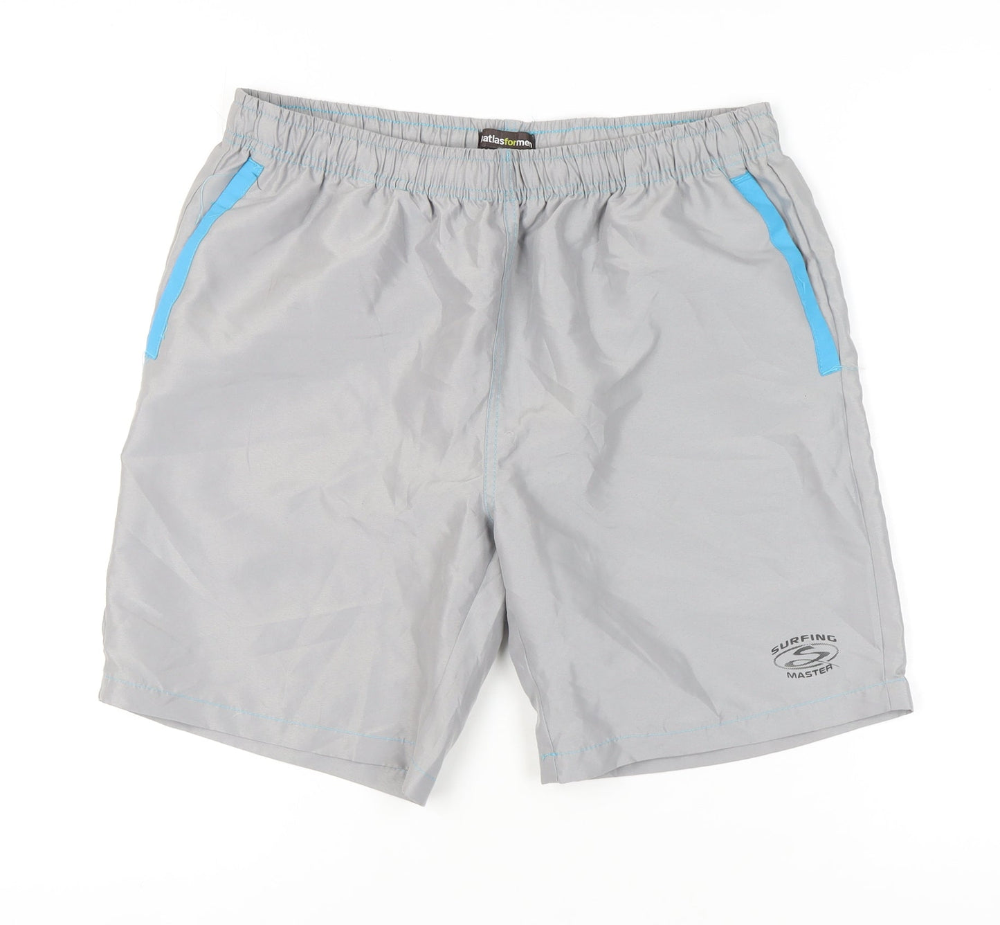 Atlas For Men Grey Shorts M - Elastic Waist, Summer