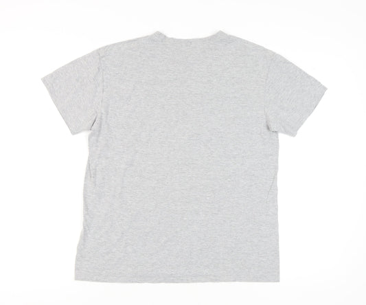 boohoo Men's Grey Graphic T-Shirt M