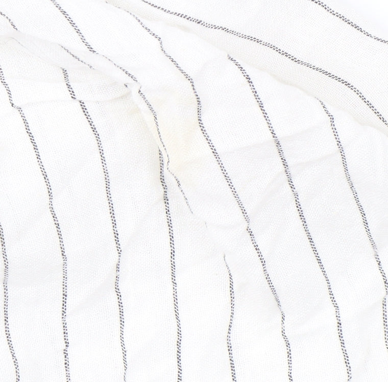 Fat Face Women's White Striped Button Dress Size 12