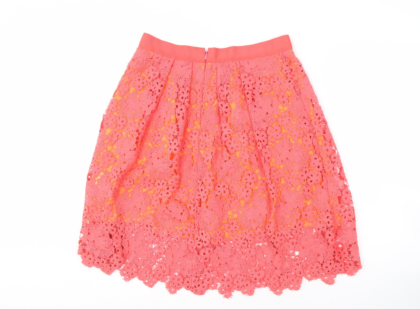 Whistles Women’s Orange Lace Pleated Skirt Size 12