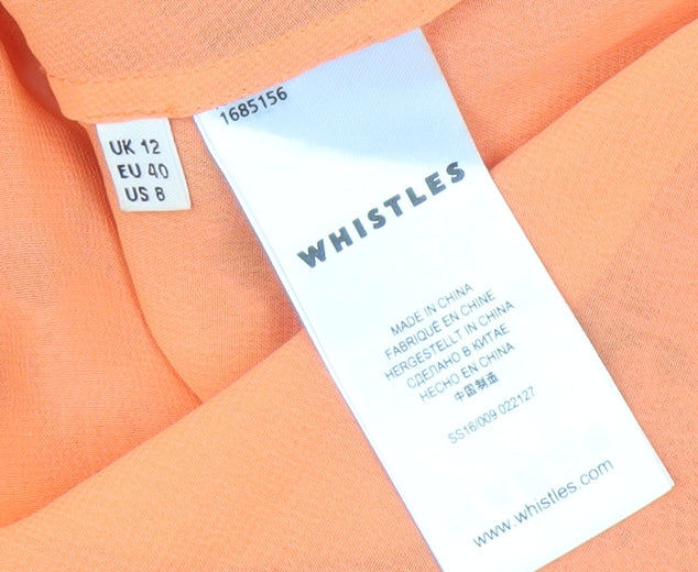 Whistles Women’s Orange Lace Pleated Skirt Size 12
