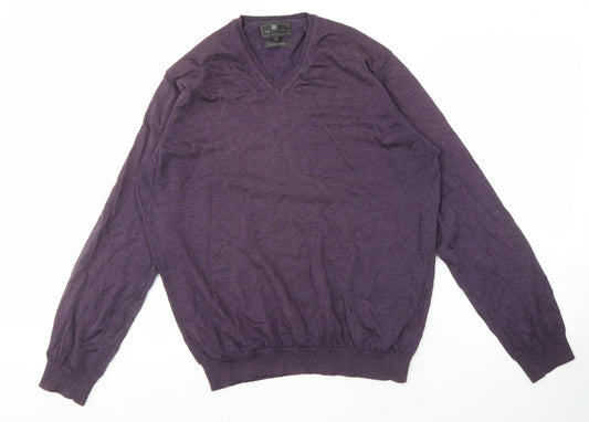 Marks and Spencer Men's Purple XL Slim Fit Pullover