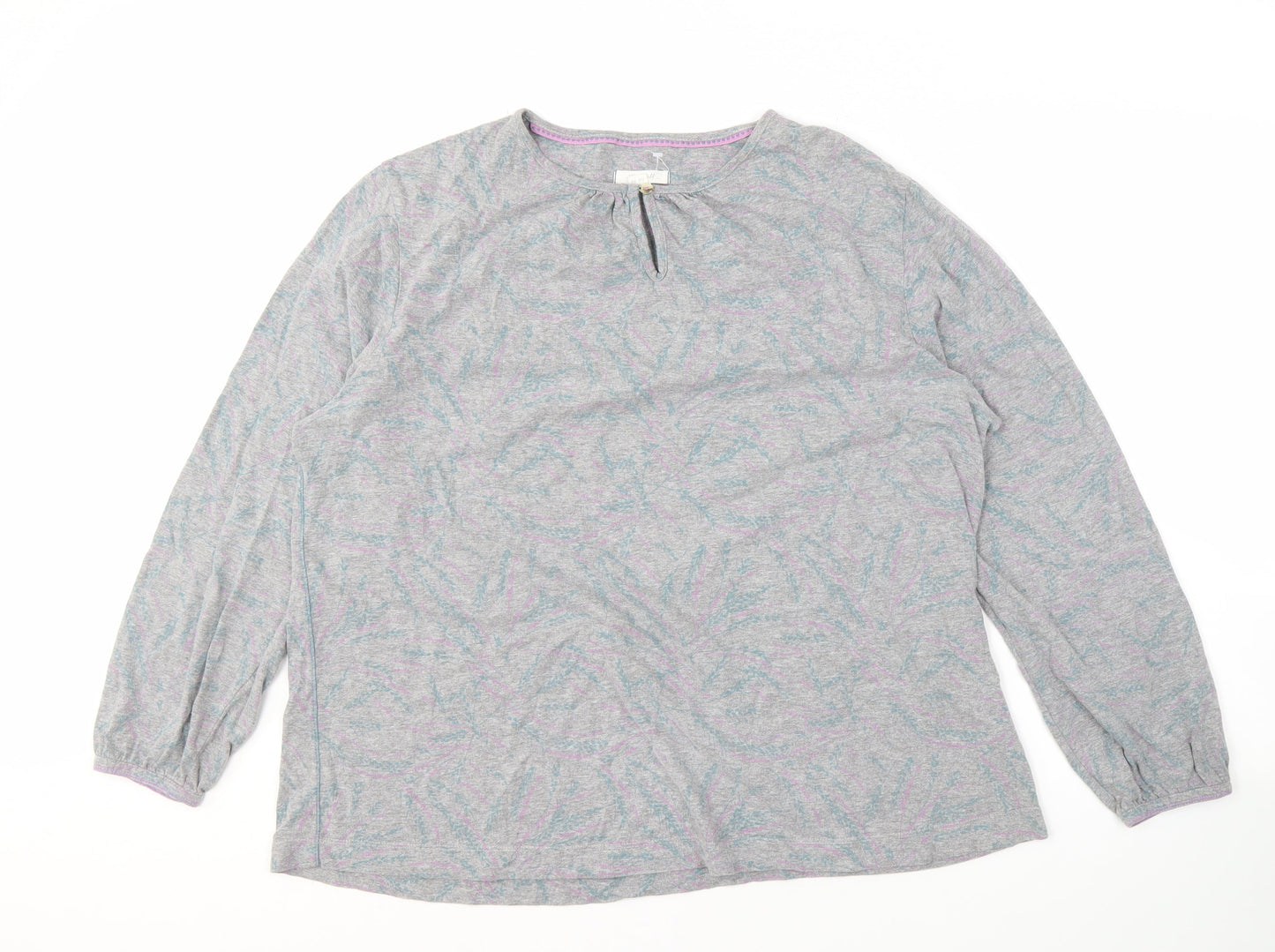 White Stuff Women's Grey Cotton Viscose Blouse Size 20