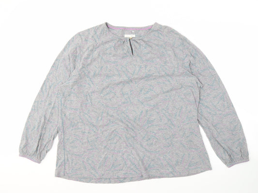White Stuff Women's Grey Cotton Viscose Blouse Size 20