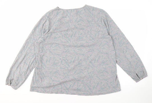 White Stuff Women's Grey Cotton Viscose Blouse Size 20