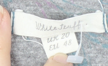 White Stuff Women's Grey Cotton Viscose Blouse Size 20