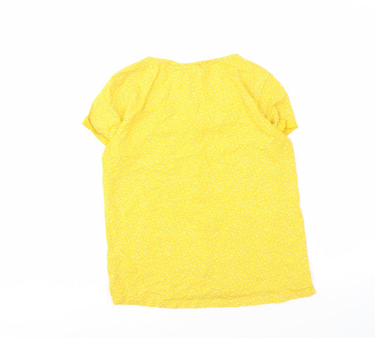 TOG24 Women's Yellow Polka Dot Button-Up Blouse