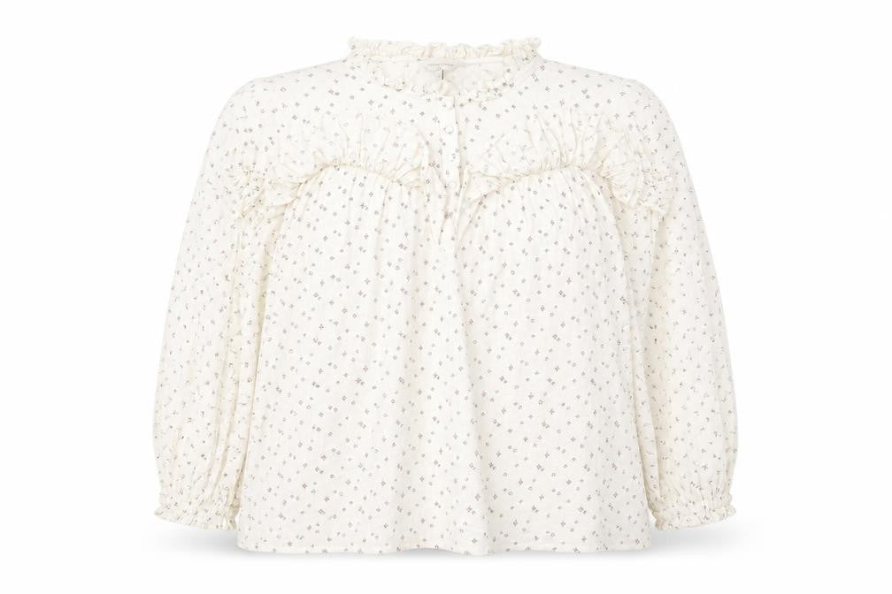 Front view of Savannah Miller Women's White Floral Blouse, size 22