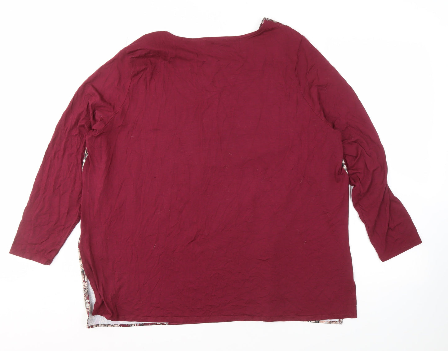 Marks and Spencer Women's Red Floral Blouse, Size 22