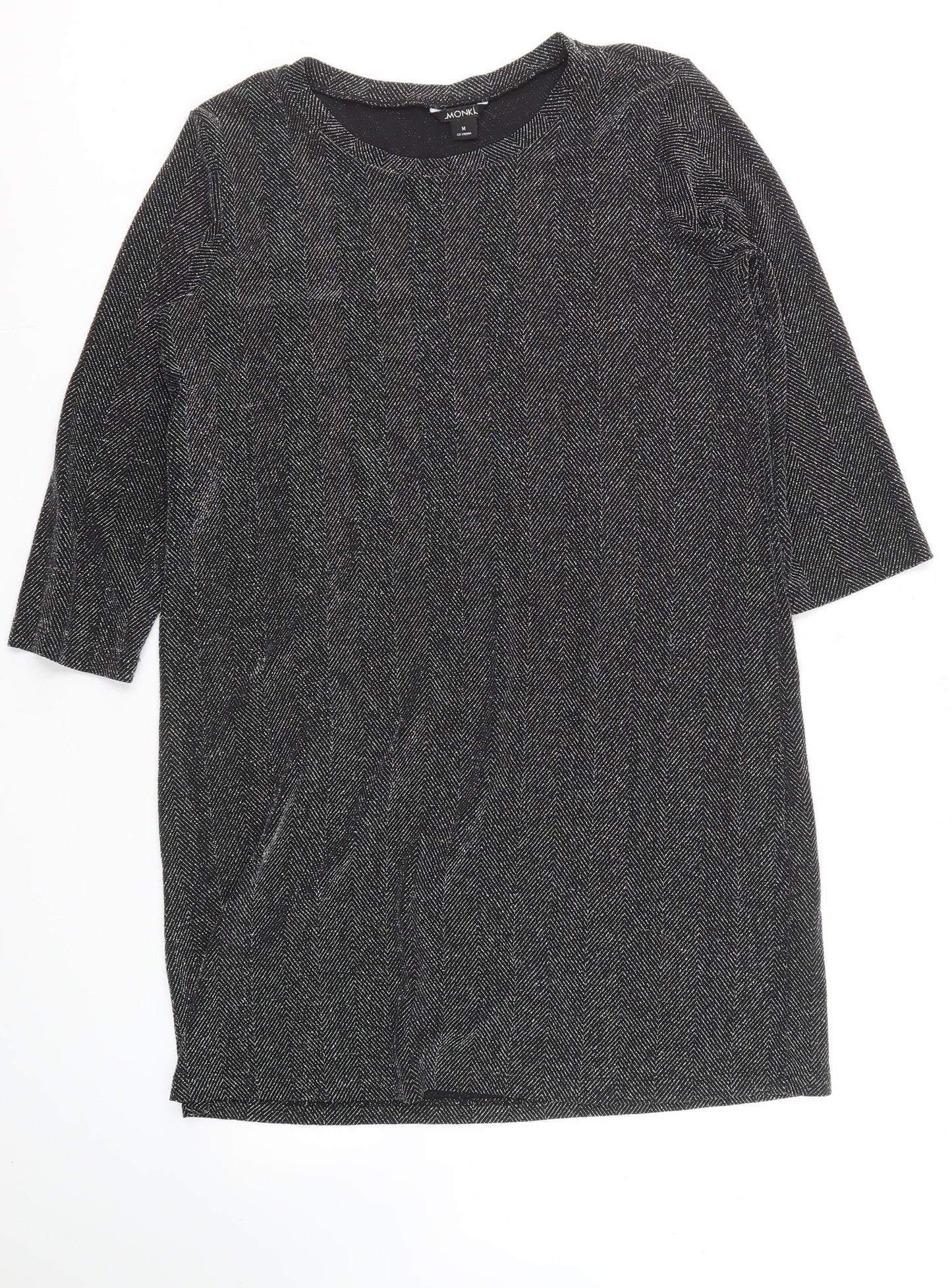 Monki Women's Black Herringbone Dress, Size M