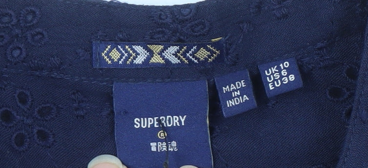 Superdry Women's Blue Long Sleeve Blouse Size 10