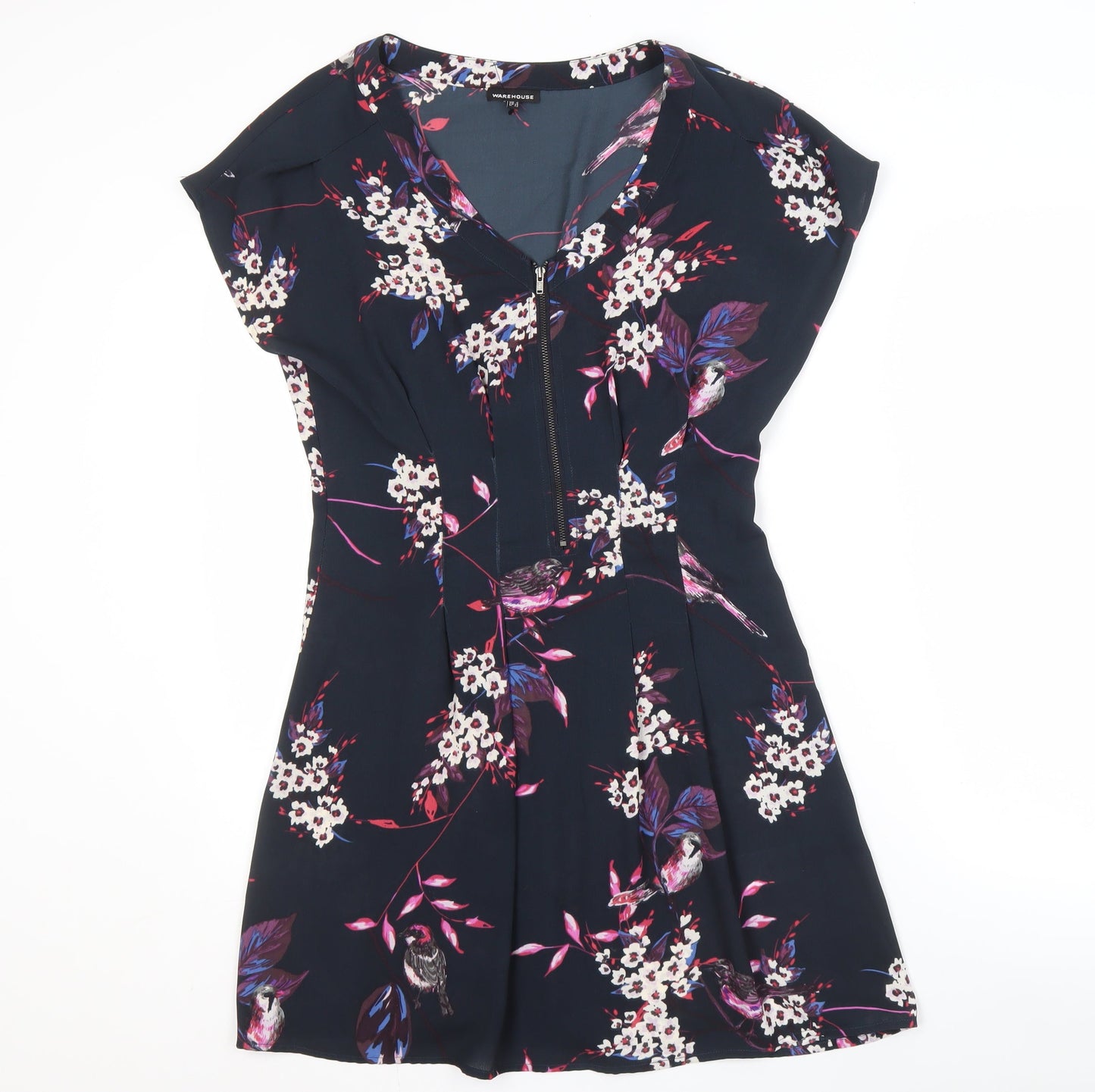 Warehouse Women's Multicoloured Floral V-Neck Dress