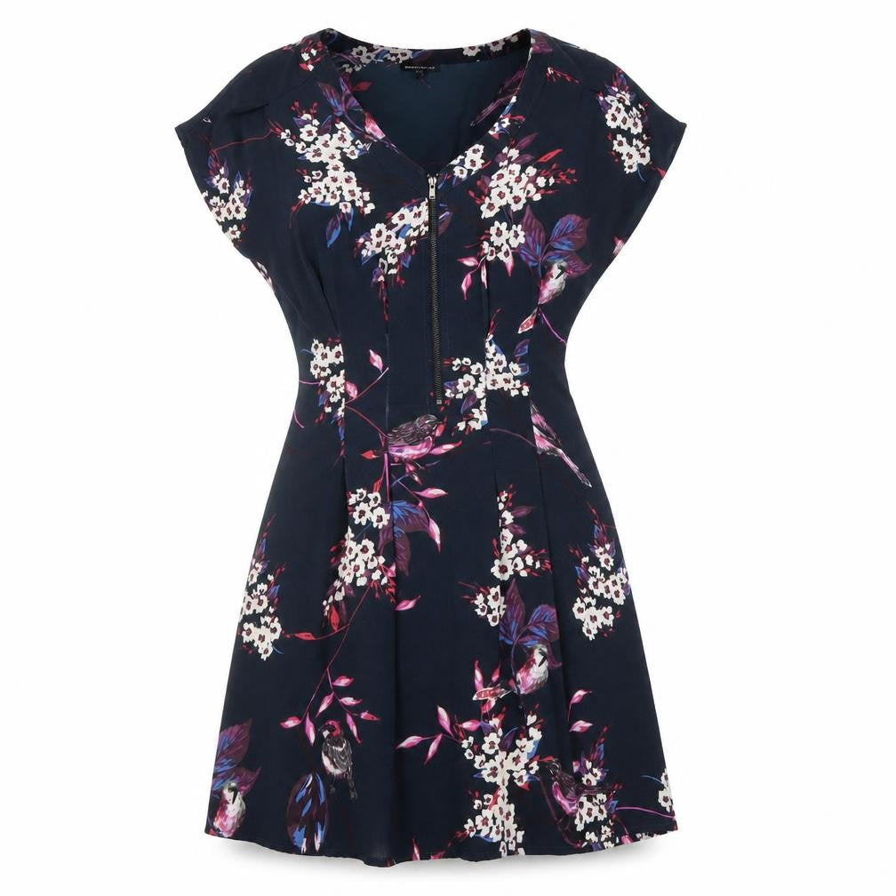 Warehouse Women's Multicoloured Floral V-Neck Dress