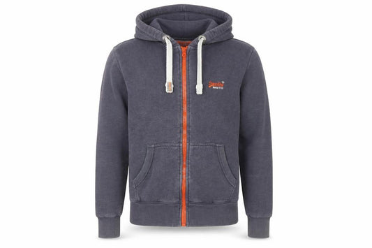 Mens UK S Regular Superdry Grey Full Zip Hoodie