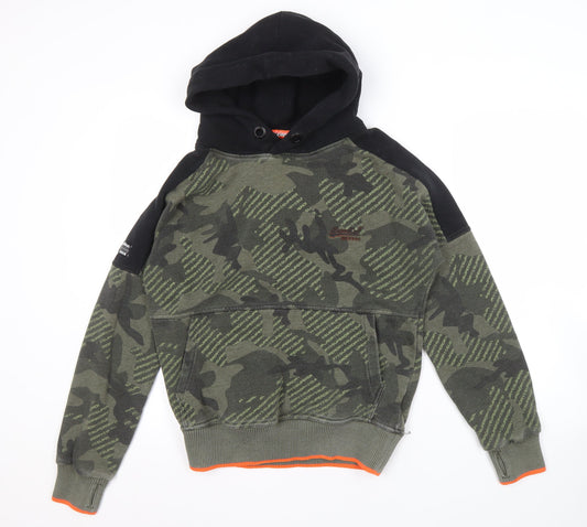 Superdry Men's Green Camouflage Pullover Hoodie M