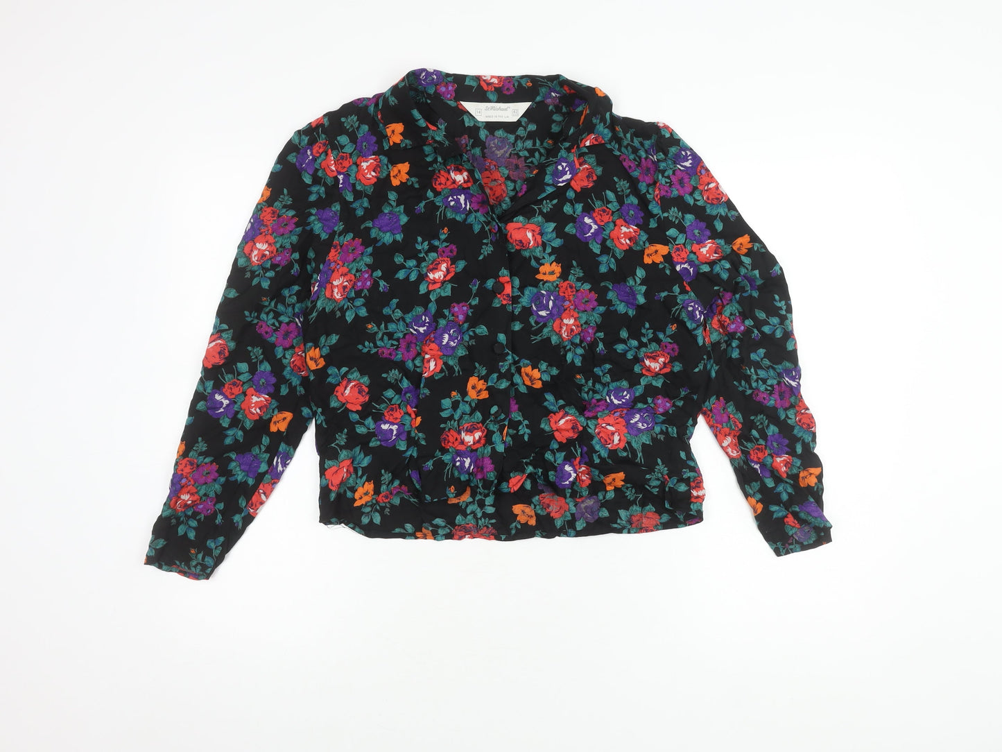 St Michael Women's Floral Blouse, Multicoloured, Size 14