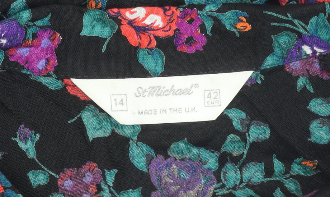 St Michael Women's Floral Blouse, Multicoloured, Size 14