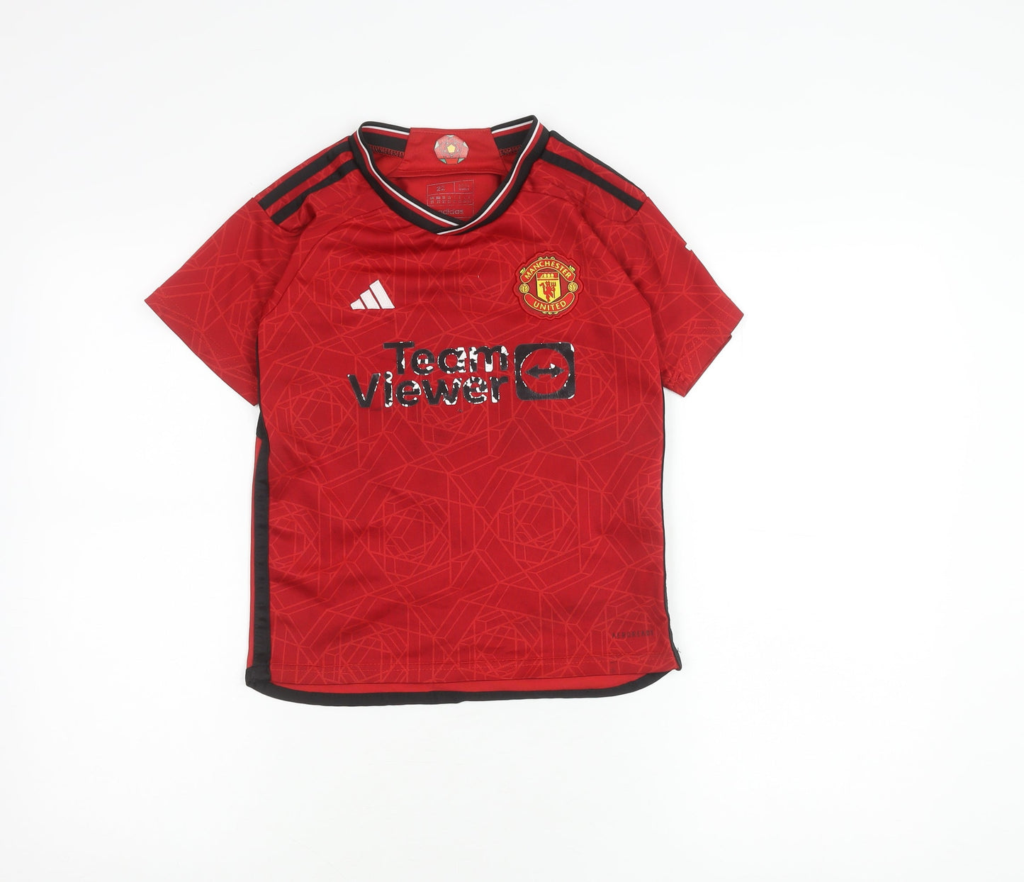 Adidas Boys Red Manchester United Football Jersey Size 22