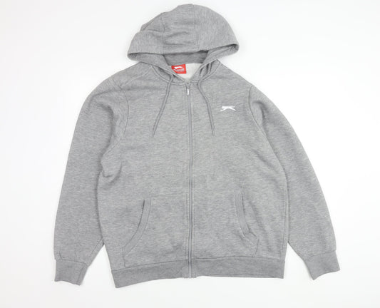Slazenger Men's Grey Hooded Basic Jacket L