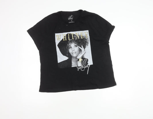 Peacocks Women's Black T-Shirt Size 18 Cotton