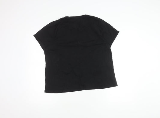 Peacocks Women's Black T-Shirt Size 18 Cotton
