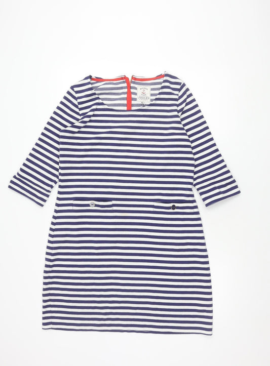 Joules Women's Blue Striped Dress, UK 10, Casual Spring