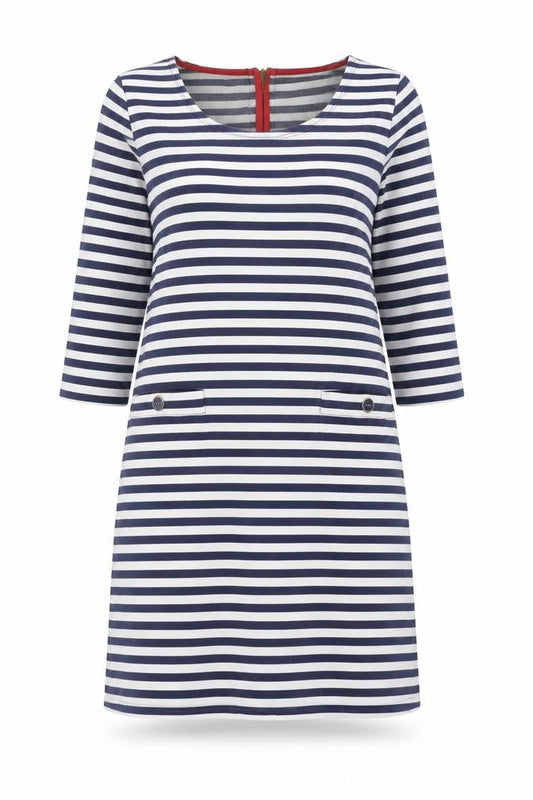 Joules Women's Blue Striped Dress, UK 10, Casual Spring