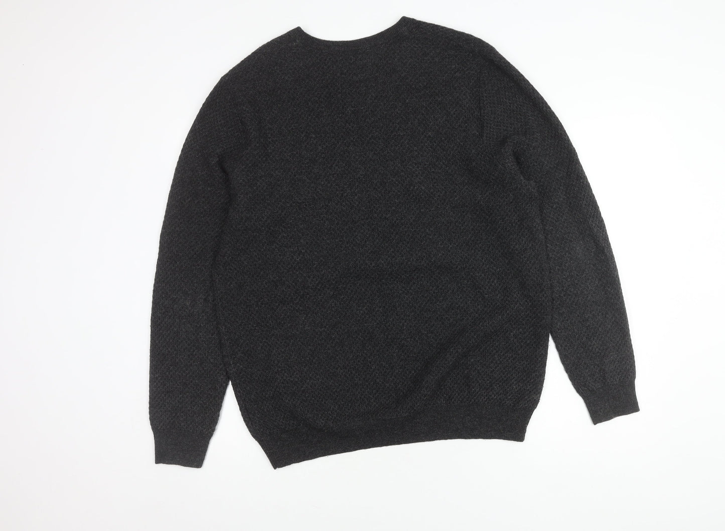Hammond & Co. Men's Grey V-Neck Wool Pullover Jumper