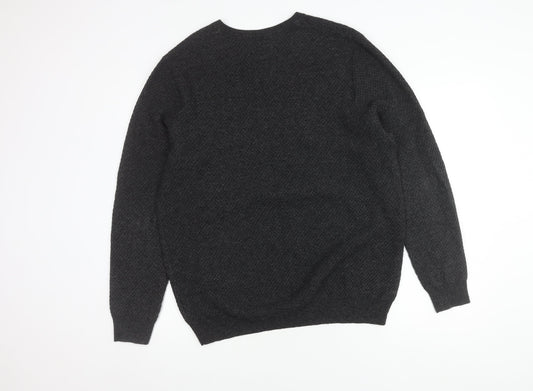 Hammond & Co. Men's Grey V-Neck Wool Pullover Jumper
