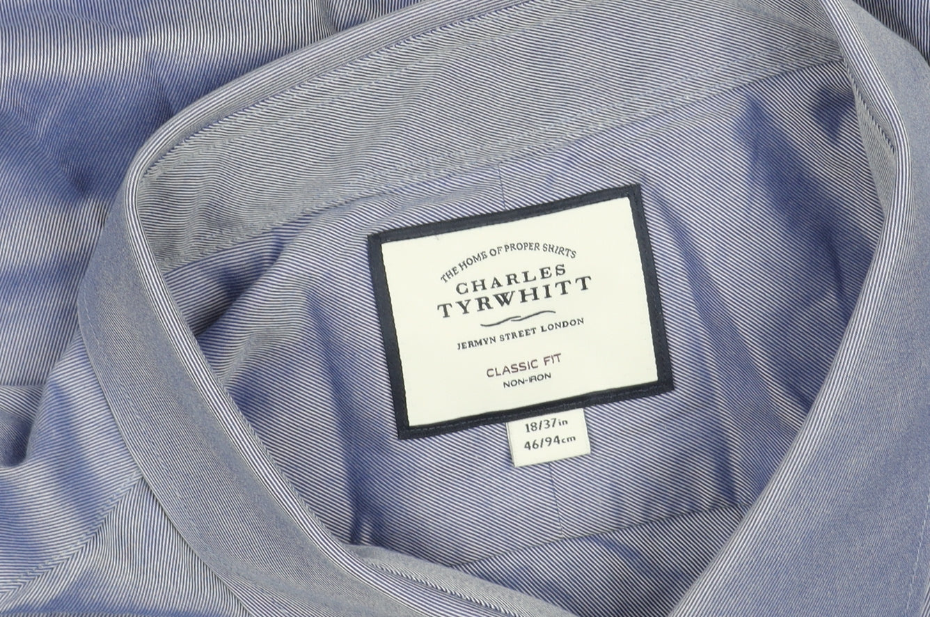 Charles Tyrwhitt Men's Blue Classic Fit Shirt