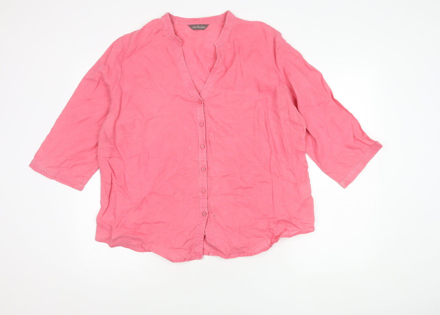 Marks and Spencer Pink Women's Size 20 Top 3/4 Sleeve