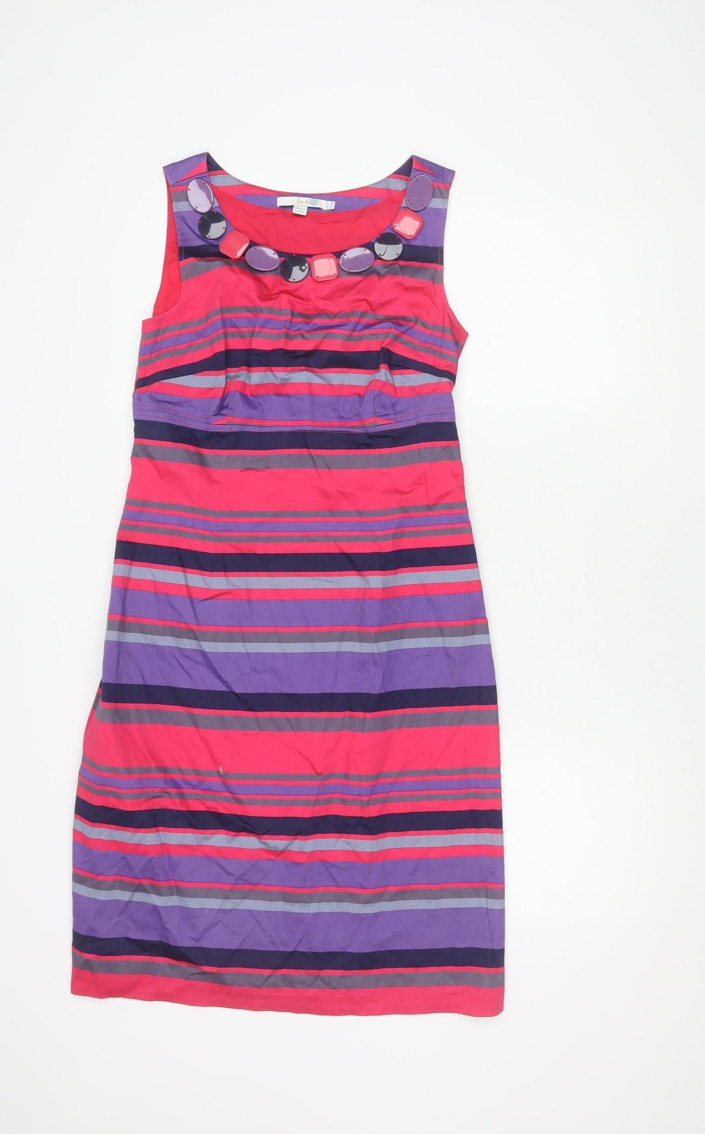 Boden Women's Multicoloured Striped Shift Dress Size 12