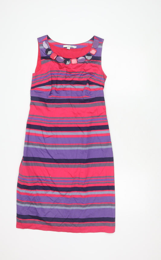 Boden Women's Multicoloured Striped Shift Dress Size 12