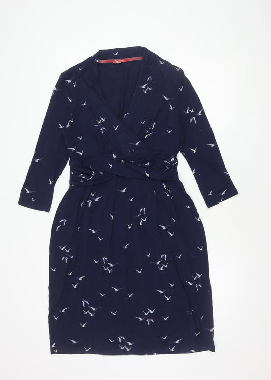 Joules Women's Blue Wrap Dress Size 12